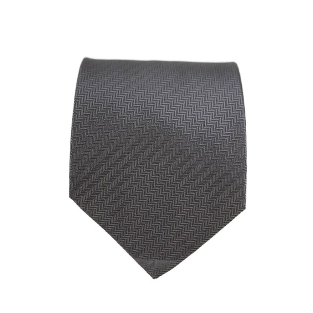 Designer Mens Striped Print Classic Neck Tie Brown